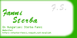 fanni sterba business card